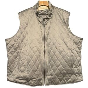 Lauren Ralph Lauren Women’s Size 2X Gray Tan Beige Quilted Down Reversible Vest